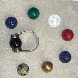 Silpada Retired Interchangeable Ball Ring with 7 Balls